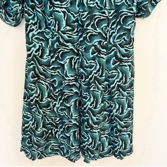 Whistles Asos Watercolour Zebra Print Dress Button Front V-neck Size 14 NEW - Picture 11 of 12